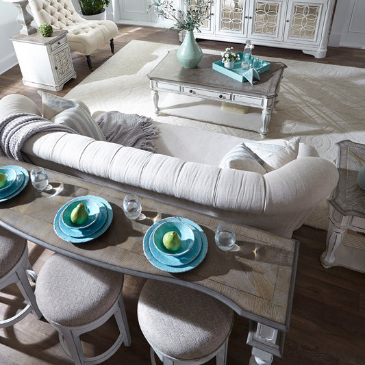Magnolia Manor - 4 Piece Console Set (1 Console 3 Stools) - Antique White