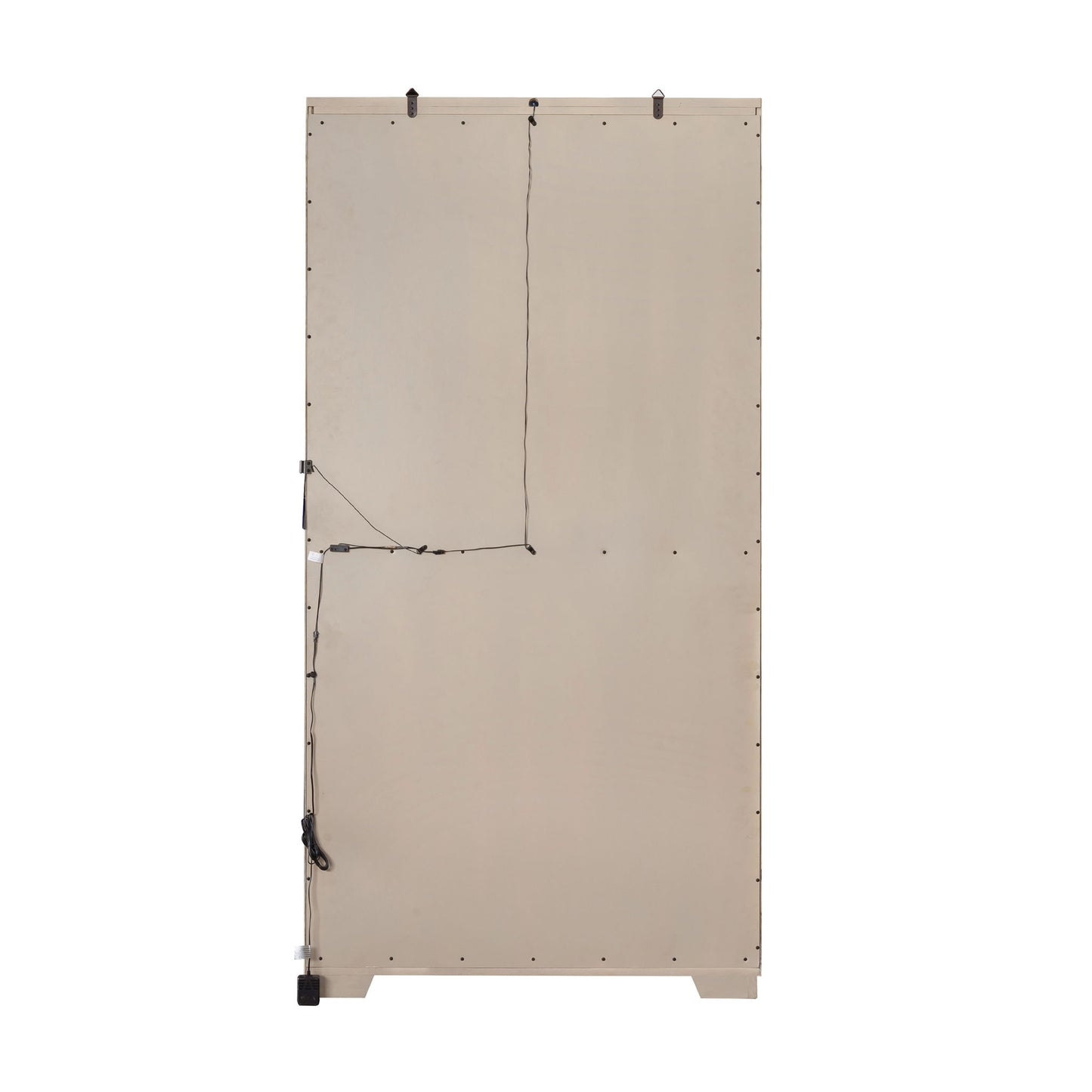 Light Wood Modern 5-Shelf Sliding Door Curio With LED Light - Light Brown