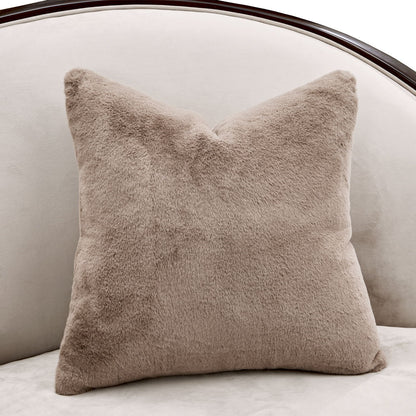 Camellia Field - Asymmetrical Velvet Sofa - Beige / Dark Brown