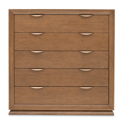 Portrait - 5-Drawer Chest With LED Lights - Sienna Brown