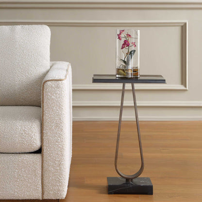 Galloway - Minimalist Accent Table - Black / Bronze