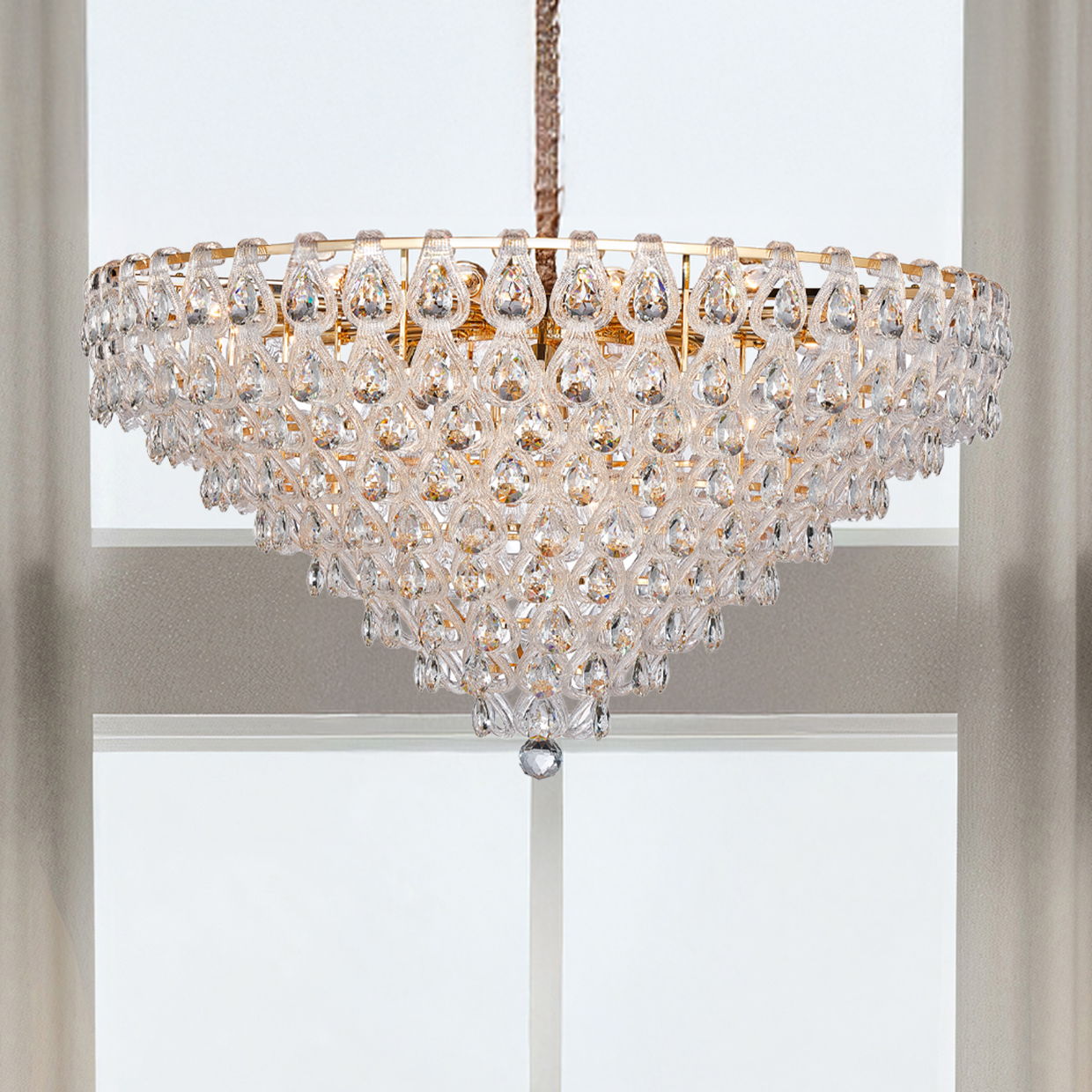 Michael Amini Lighting - Gala 28-Light Round LED Chandelier - Gold