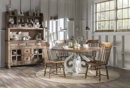 Vintage Market - Complete Hutch And Server - Barnwood Oak