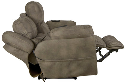 Flynn - Power Lay Flat Reclining Sofa Power Adjustable Headrest & Lumbar And Dual Heat & Massage - Fig