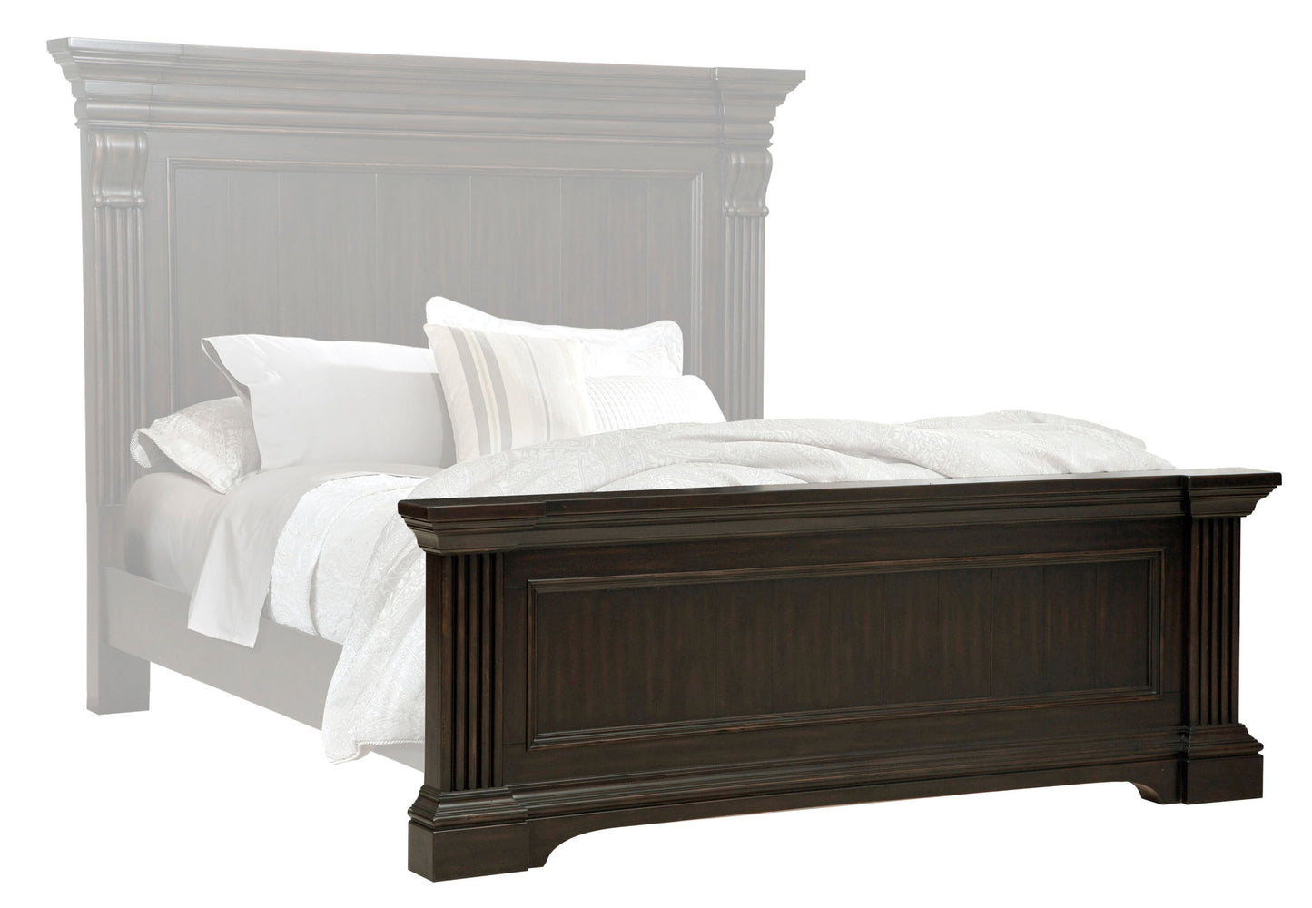 Caldwell - Queen Panel Footboard & Slats - Dark Wood