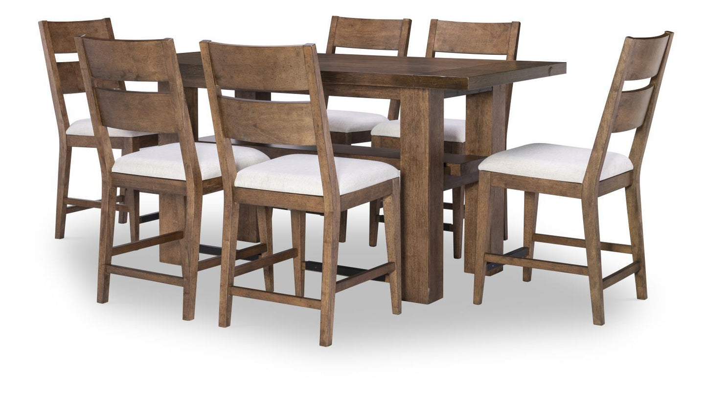 Artisan's Place - Ladder Back Counter Height Chair (Set of 2) - Vintage Pine Ironwood