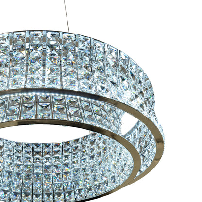 Michael Amini Lighting - Galaxy 24" Round LED Crystal Chandelier - Chrome