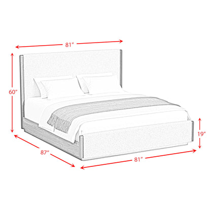 Brisbane - Upholstered Bed With Boucle And LED