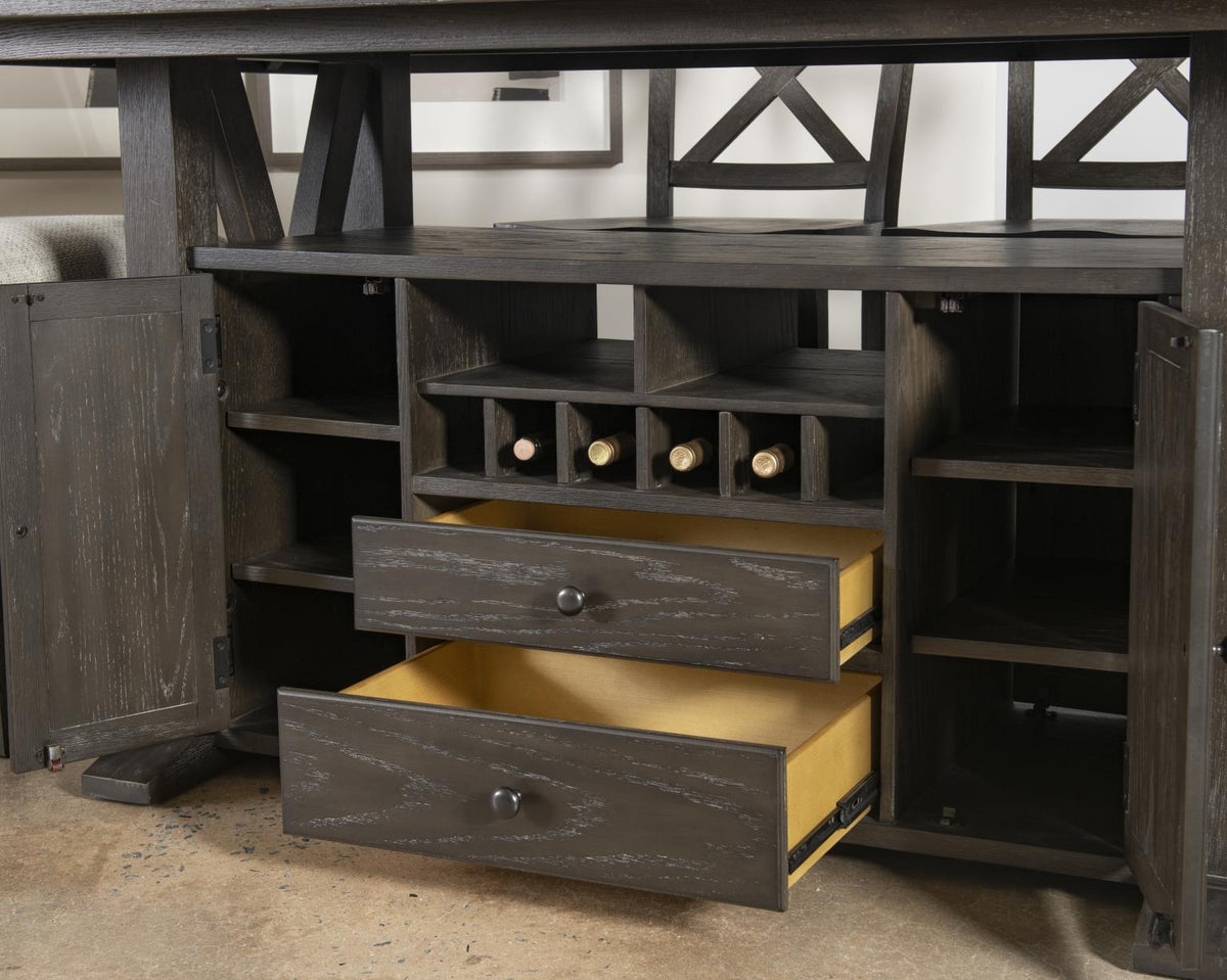 Briarwood - Complete Counter Height Table With Storage - Sable