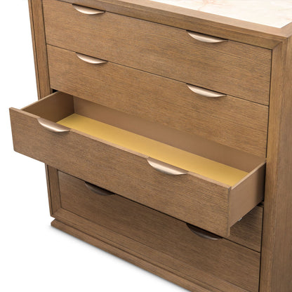 Portrait - 5-Drawer Chest With LED Lights - Sienna Brown