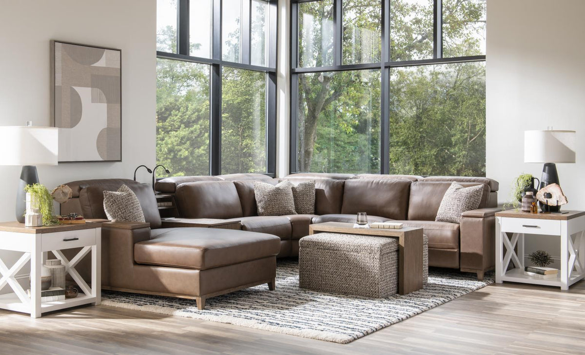 Solana - RAF Storage Chaise - Positano Clay / Warm Oak