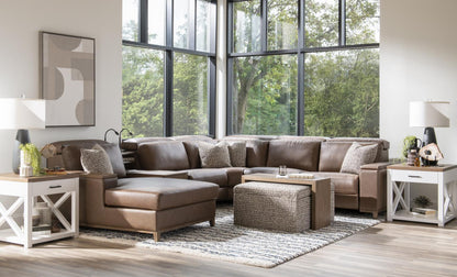 Solana - LAF Storage Chaise - Positano Clay / Warm Oak