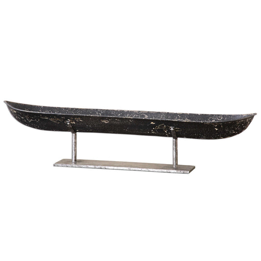 River Boat - Sculpture - Black