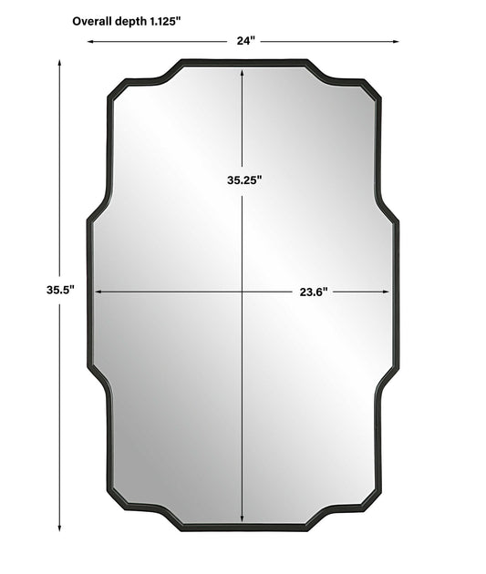 Casmus - Iron Wall Mirror - Black
