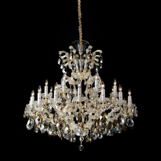 Michael Amini Lighting - La Scala 25-Light Traditional Crystal Chandelier - Cognac