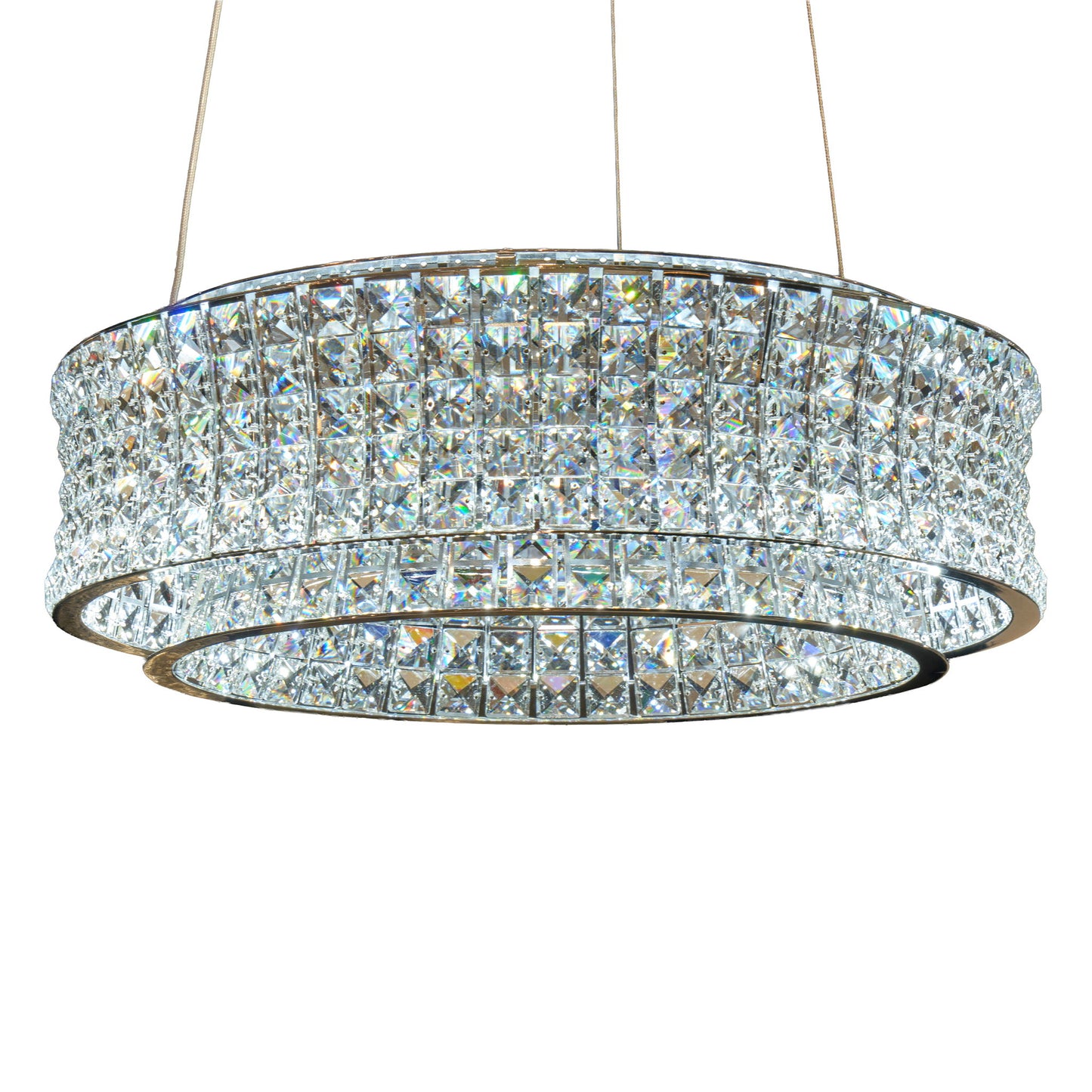 Michael Amini Lighting - Galaxy 24" Round LED Crystal Chandelier - Chrome