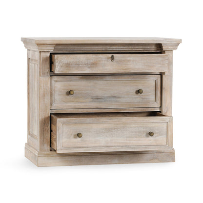 Adelaide - 3 Drawer Nightstand - Natural Cream Wash