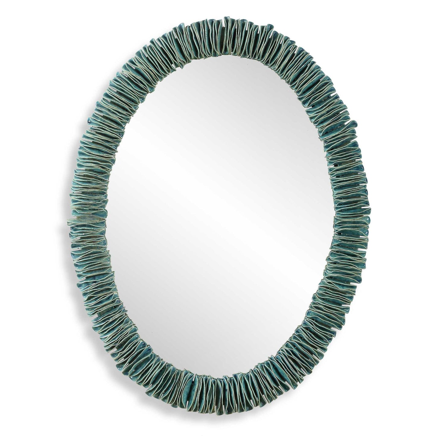 Bonaire - Oval Mirror - Teal Blue