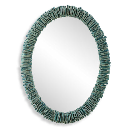 Bonaire - Oval Mirror - Teal Blue