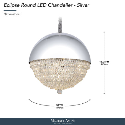 Michael Amini Lighting - Eclipse LED Crystal And Metal Chandelier - Silver