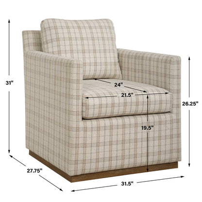 Basie - Casual Linen Swivel Chair - White