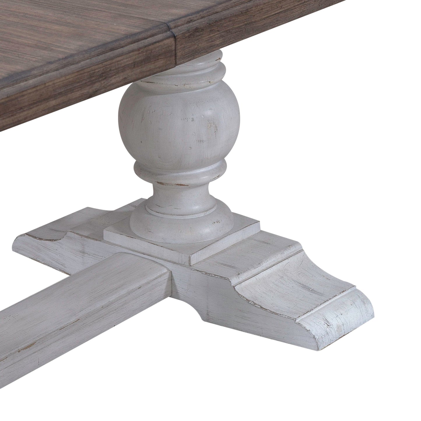 River Place - Trestle Table - Riverstone White & Tobacco