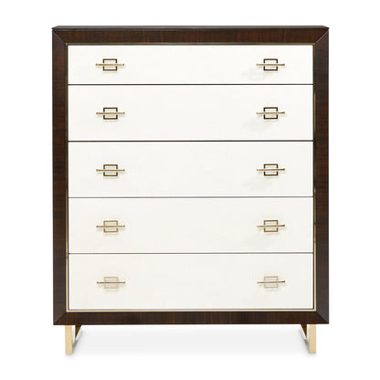 Belmont Place - 5-Drawer Chest - White / Dark Brown