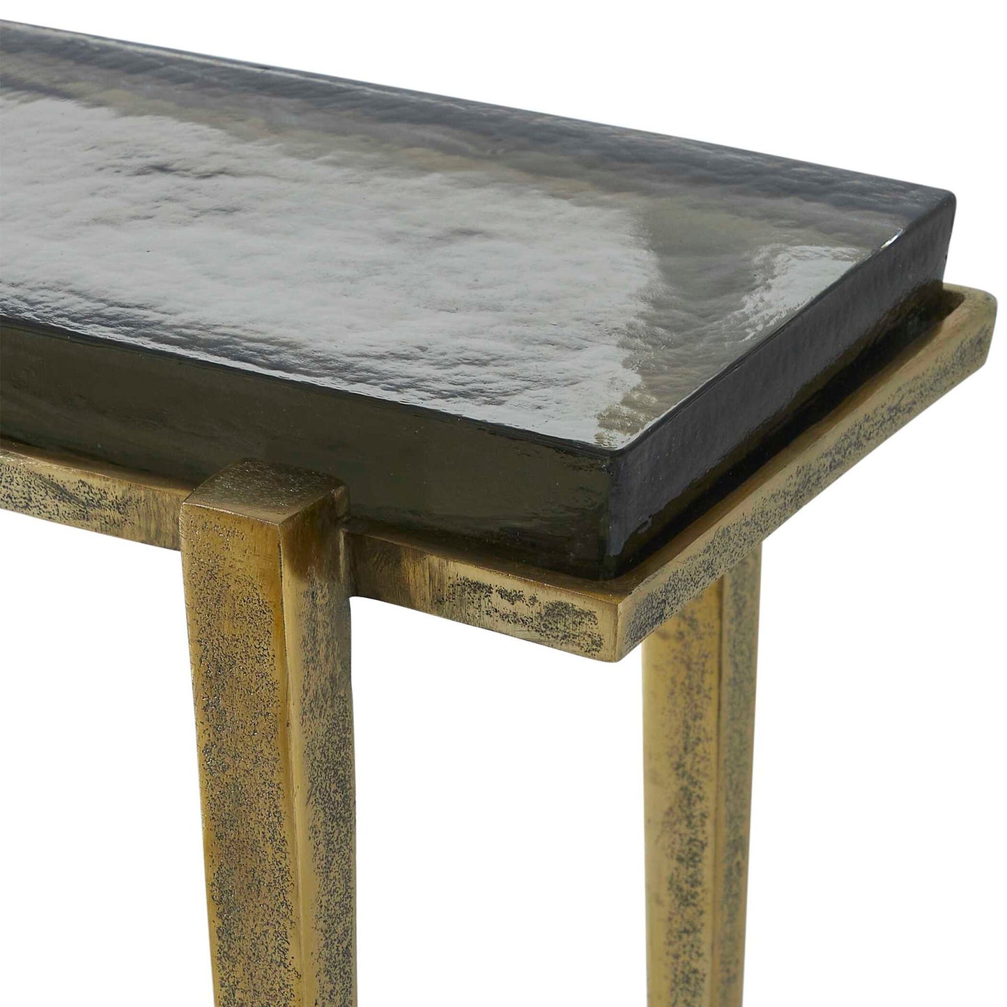Preston - Rectangular Accent Table - Brass,Gold