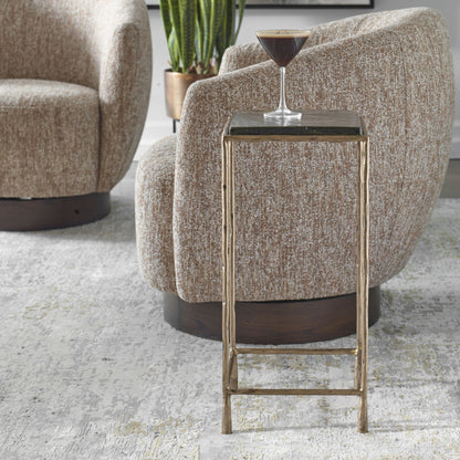 Ovard - Antiqued Accent Table - Bronze
