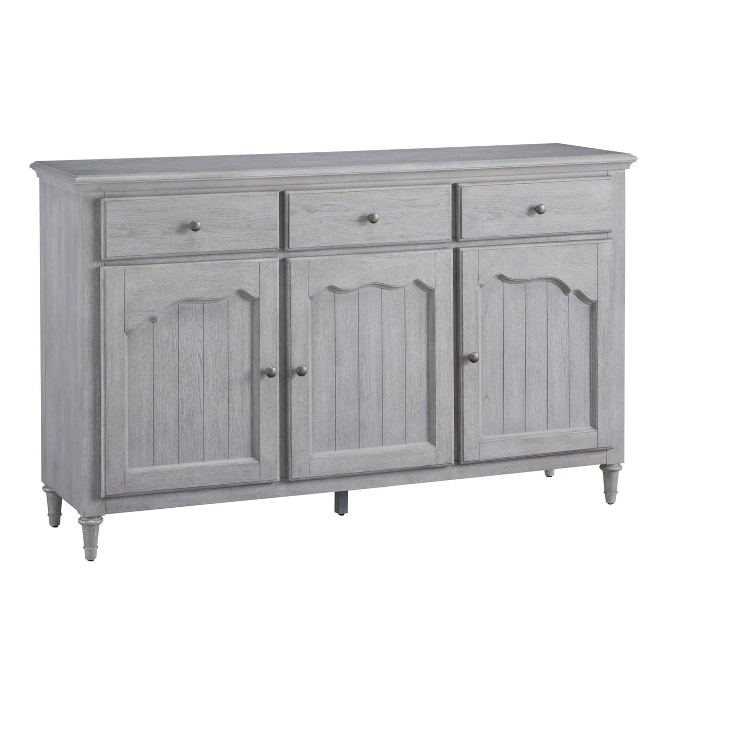 3-Door Credenza With Storage Drawers - Gray
