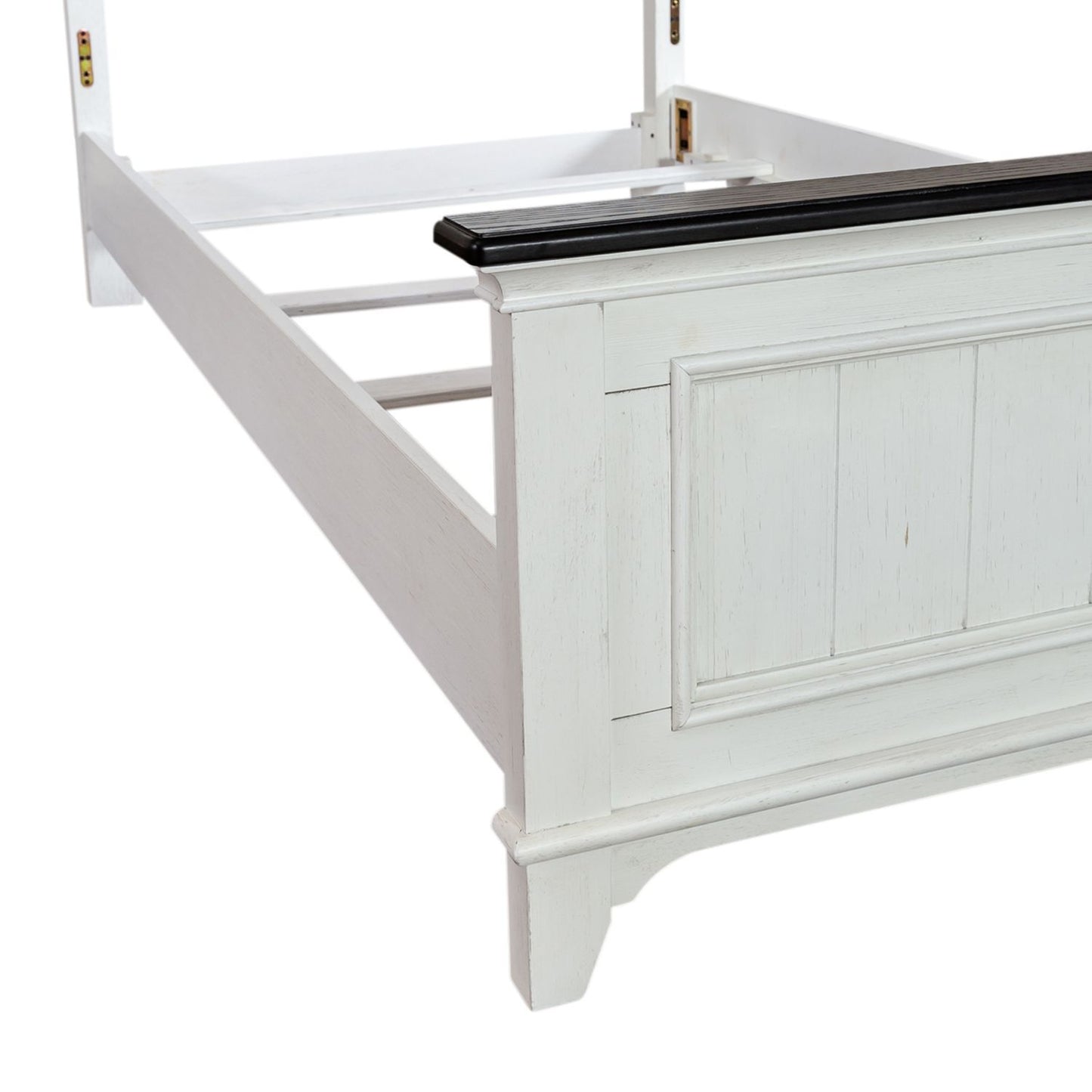 Allyson Park - Full Panel Footboard - Wirebrushed White / Charcoal