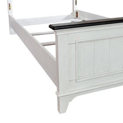 Allyson Park - Full Panel Footboard - Wirebrushed White / Charcoal