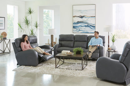 Angelo - Power Reclining Sofa - Gunmetal