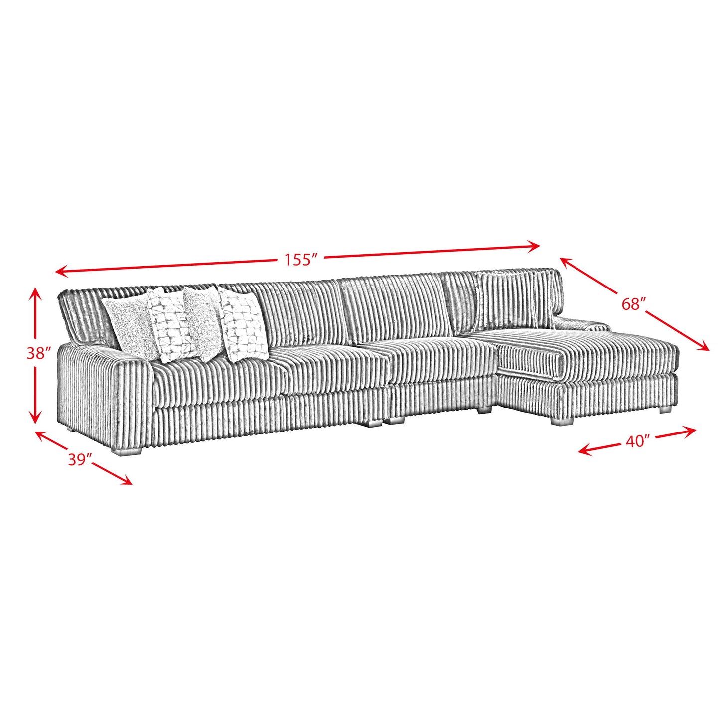 Nightfall - Sectional Set With 2 Pillows
