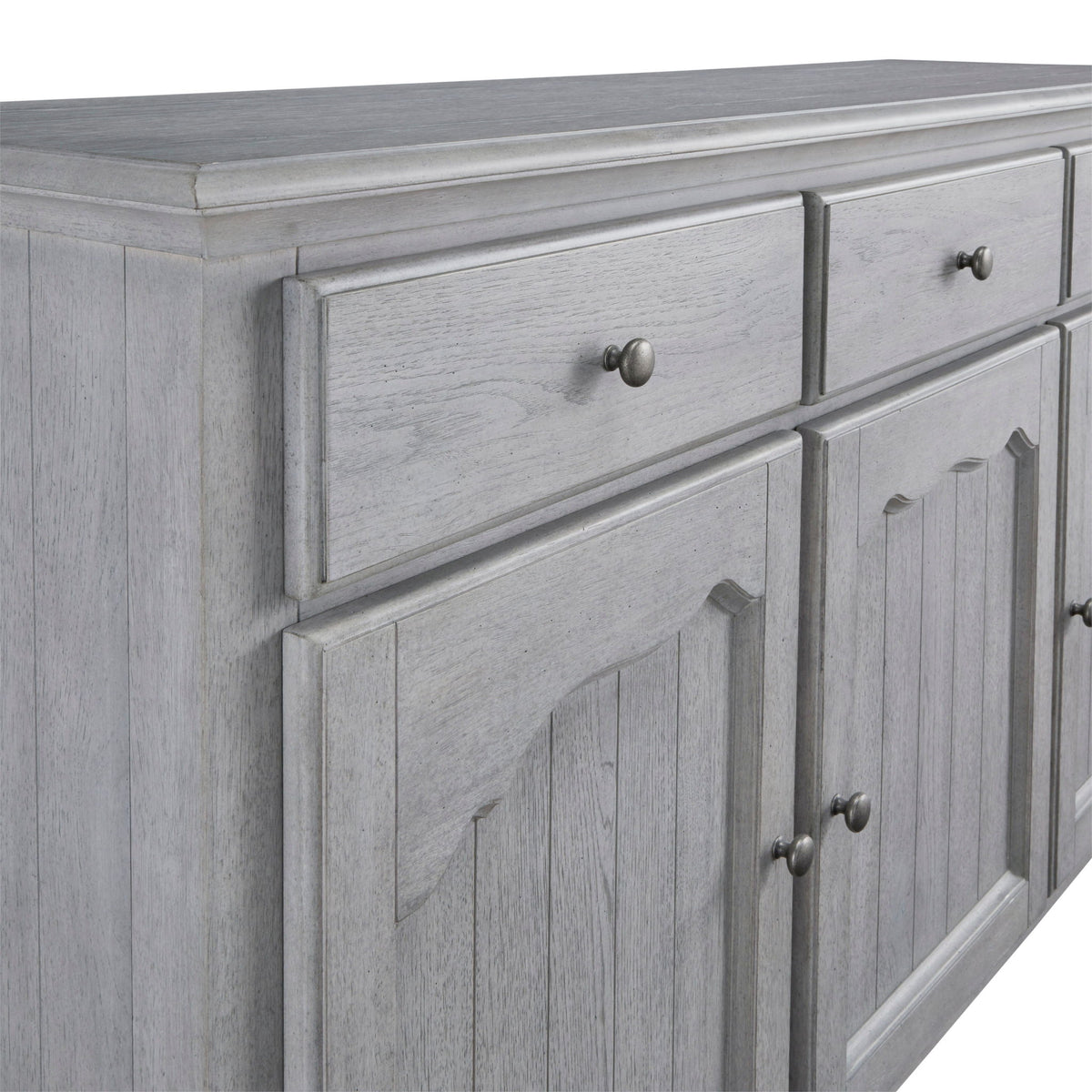 Pulaski Accents - 3-Door Credenza With Storage Drawers - Light Gray