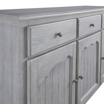Pulaski Accents - 3-Door Credenza With Storage Drawers - Light Gray