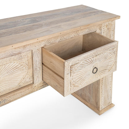 Qena - 4 Drawer Console Table - Butterwood Blend