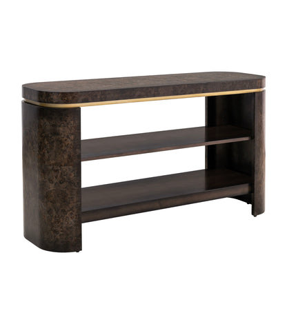 Langford - Console Table - Ebony Mappa Burl