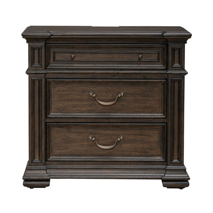 Providence Park - Nightstand With Charging Station - Chateau Brown