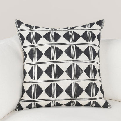 Radiant Oasis - 22" x 22" Nubia Pillow - Black / White