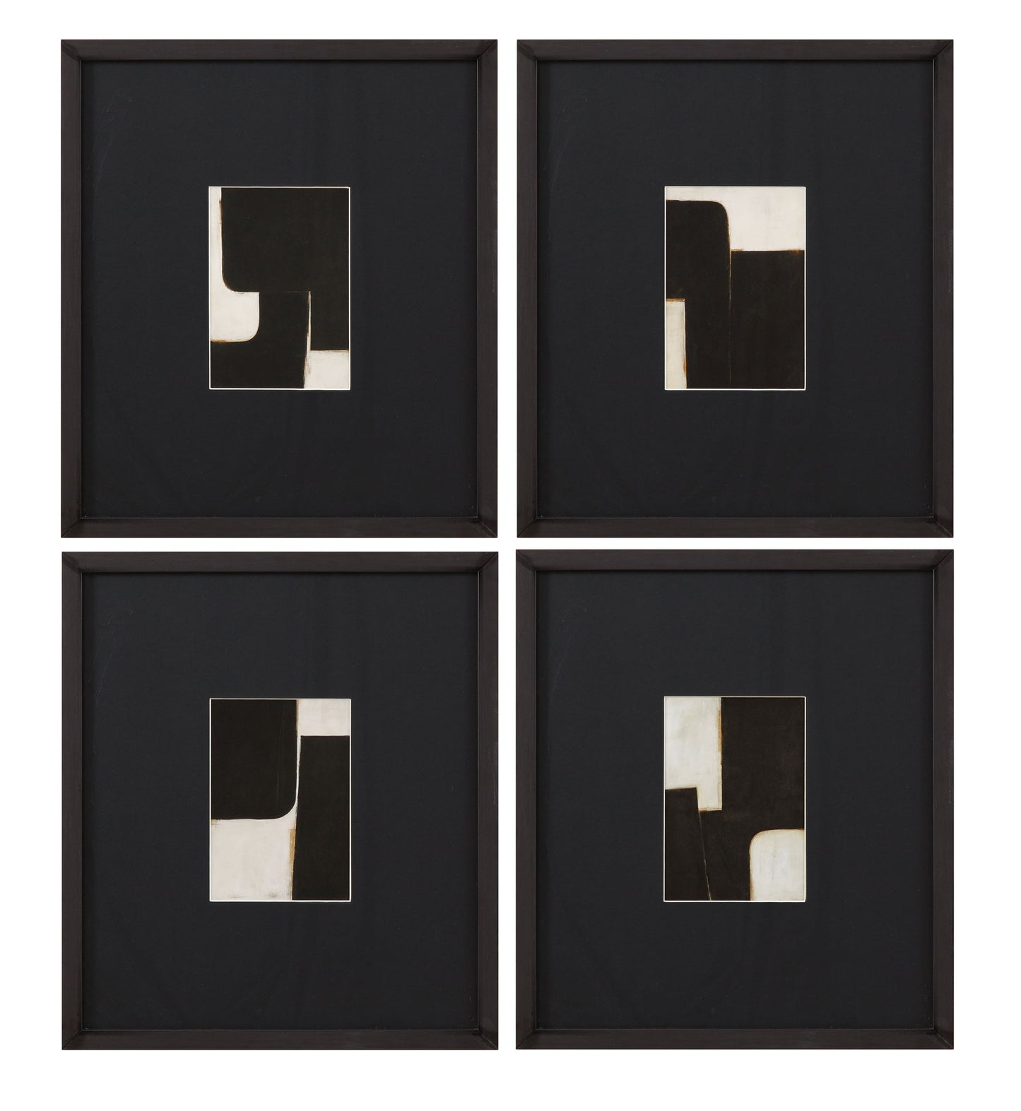 Desert Fragments Framed Print (Set of 4) - Black, White