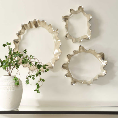 Ripple Effect - Wall Art (Set of 3) - Silver