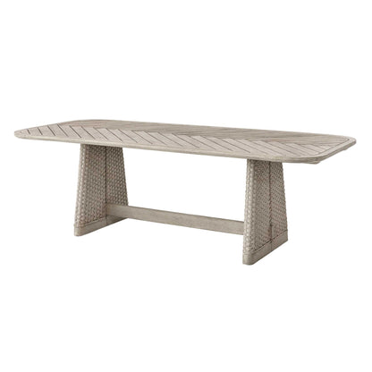 Harbor - Herringbone Indoor-Outdoor Dining Table - Brown