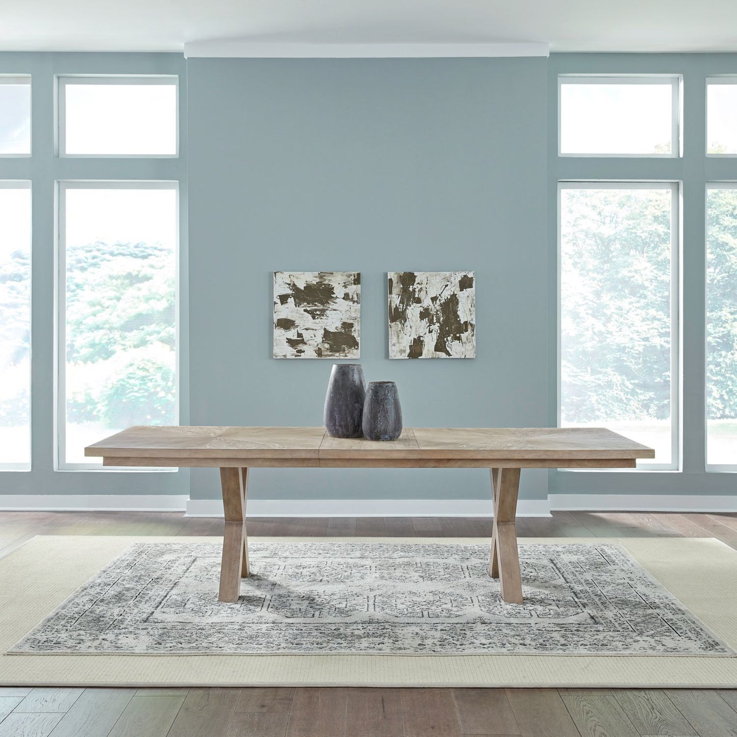 Brentwood - Double Pedestal Table - Sandstone