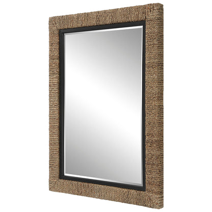 Island - Braided Straw Mirror - Light Brown