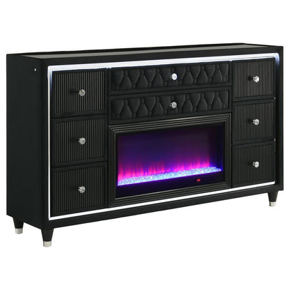 Lorient - Bedroom Set With LED Flame Box Dresser