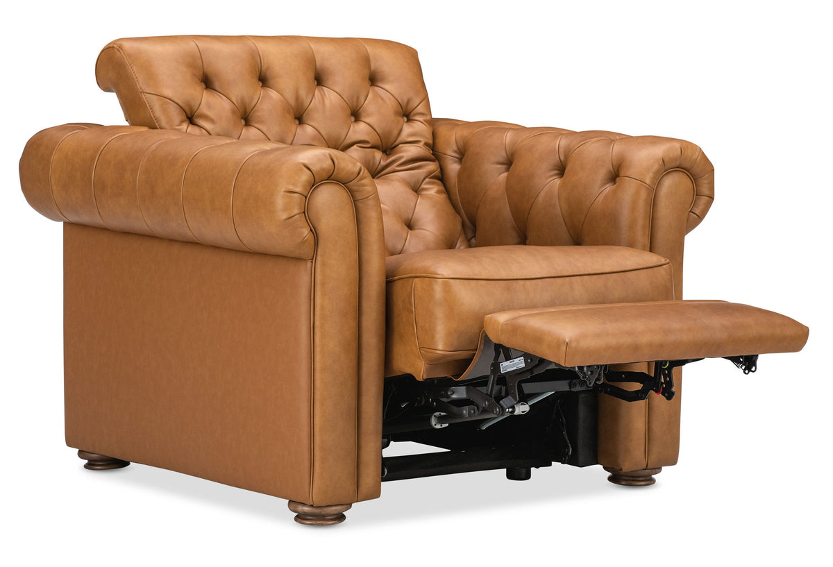 MS - Glover Power Recliner With Power Headrest - Brown