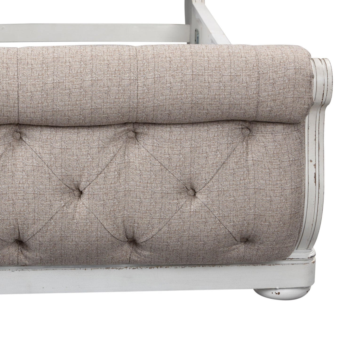 Magnolia Manor - Queen Upholstered Sleigh Footboard - Antique White