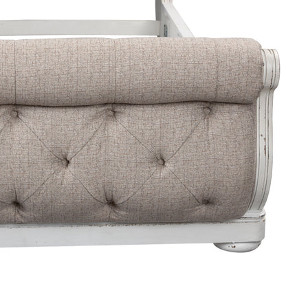Magnolia Manor - Queen Upholstered Sleigh Footboard - Antique White
