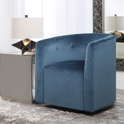 Mallorie - Swivel Chair - Blue